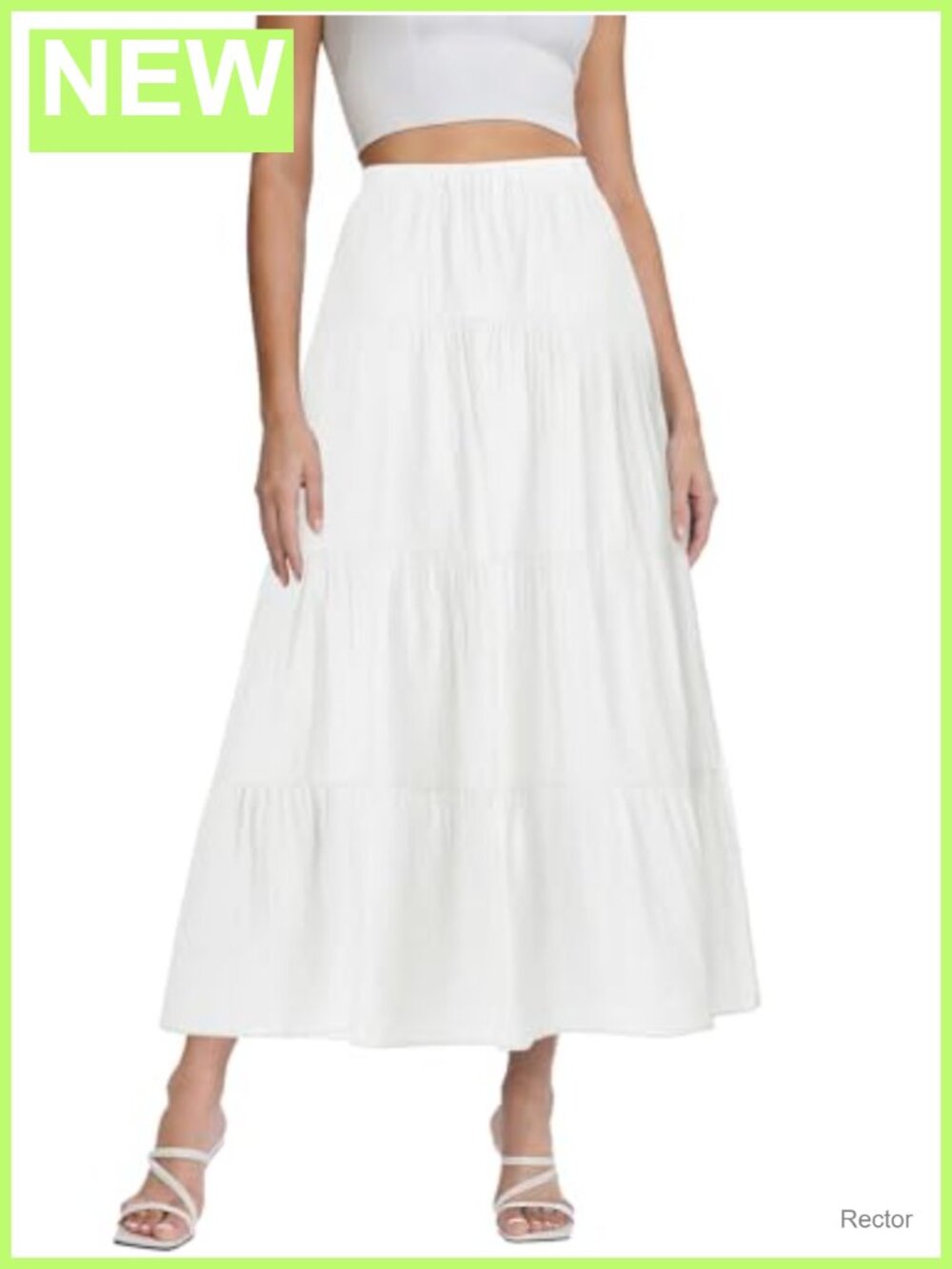 Women's Flowy Maxi Skirt Boho Tiered Ruffle A-Line High Waist Summer